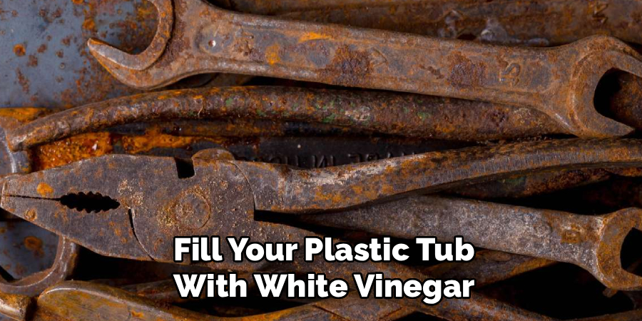 Fill Your Plastic Tub
With White Vinegar