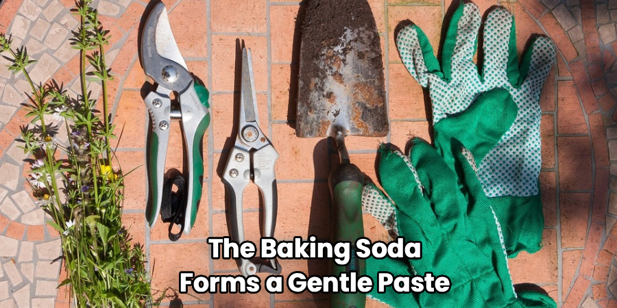 The Baking Soda
Forms a Gentle Paste