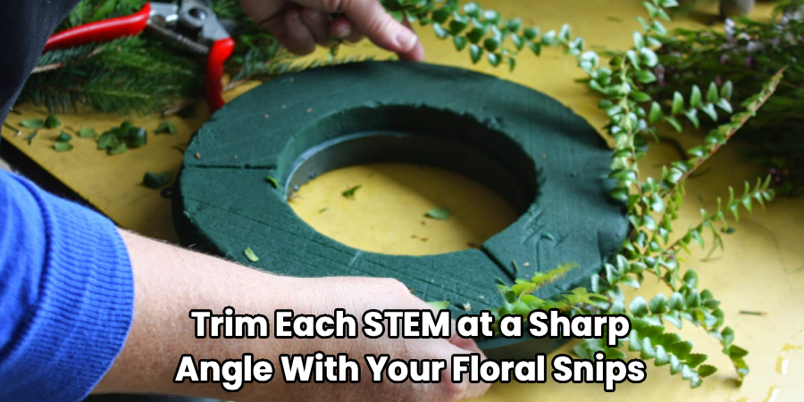 Trim Each STEM at a Sharp
Angle With Your Floral Snips